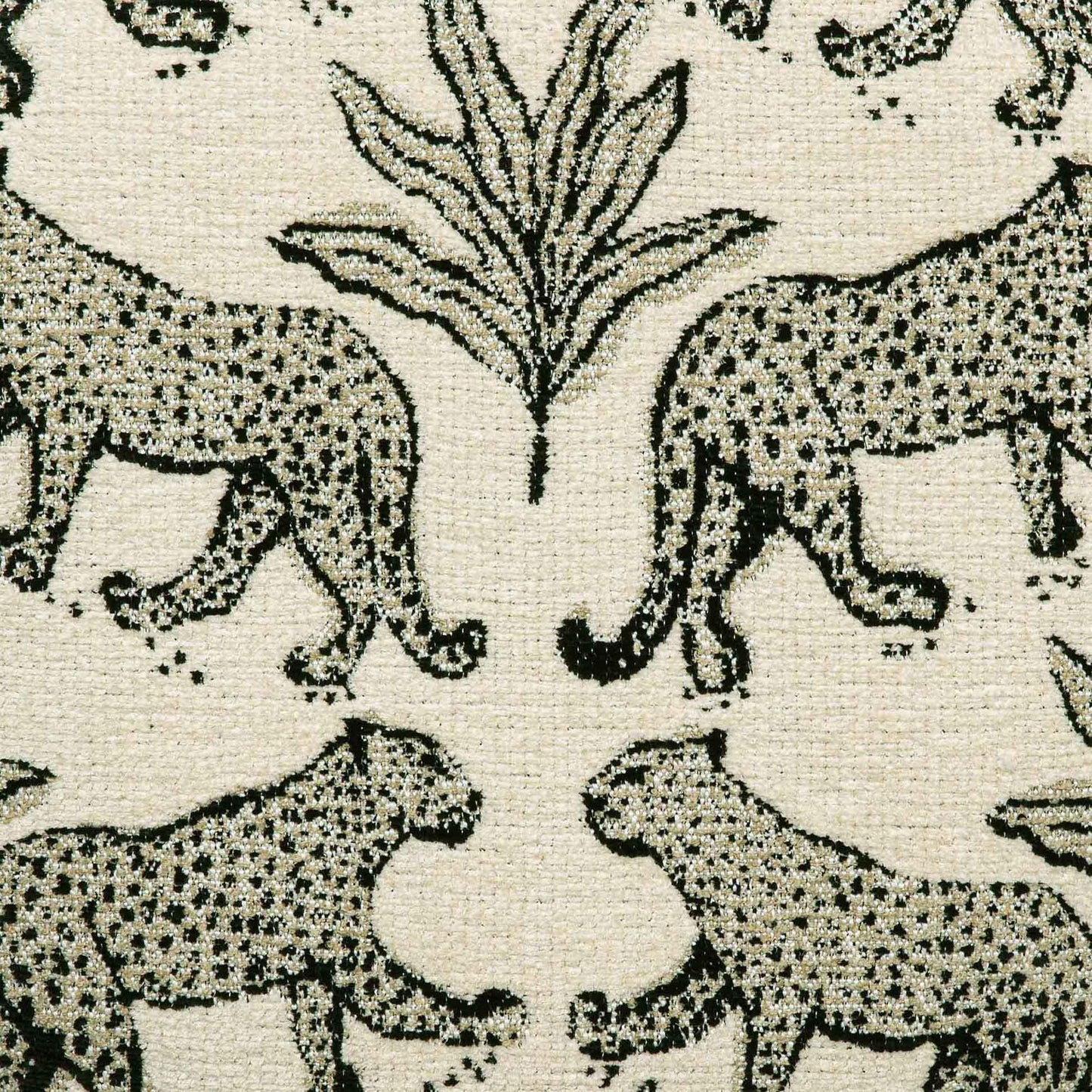 Raji Leopard Performance Jacquard Ottoman - Taupe - Image 7