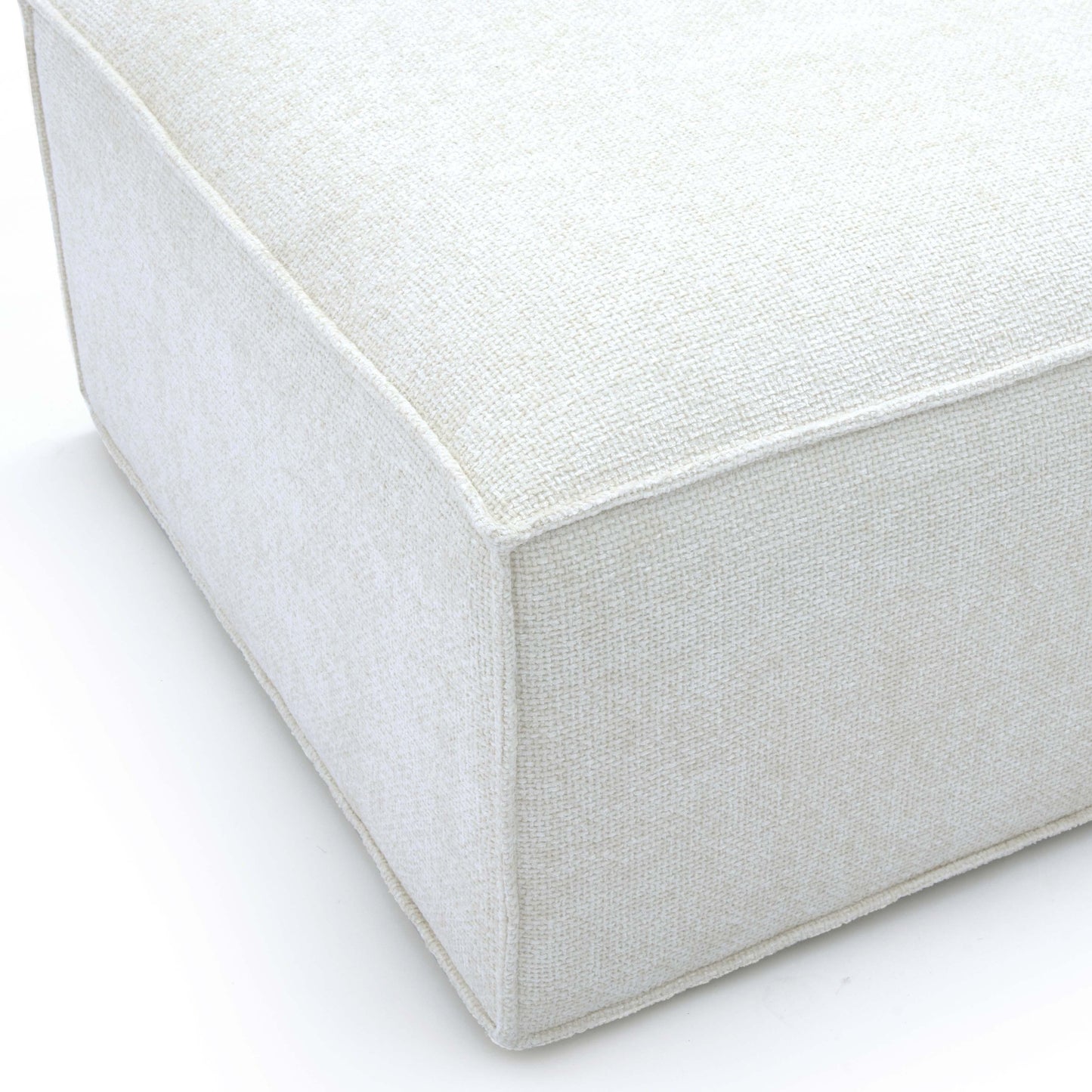Mindy Performance Chenille Basketweave Ottoman - Cream - Image 6