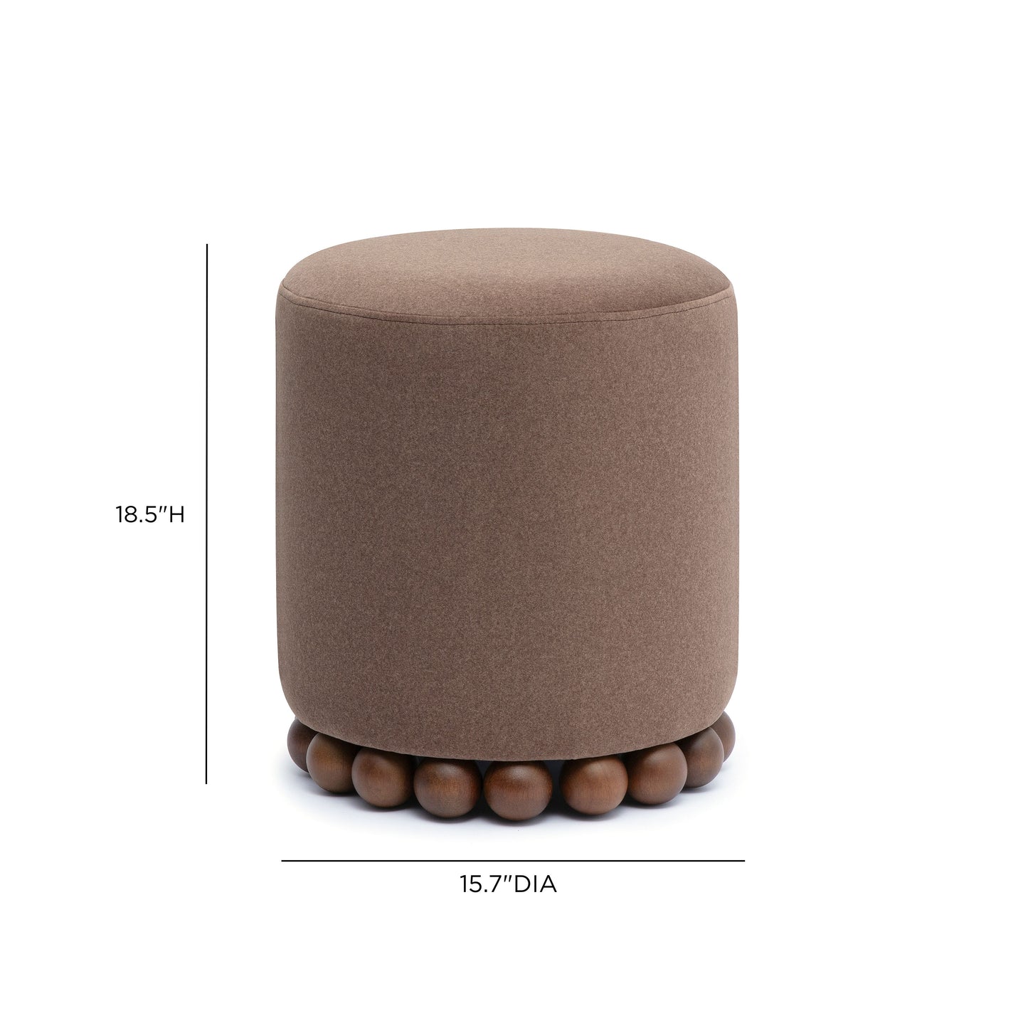 Dex Performance Vegan Mohair Ottoman - Brown - Image 5