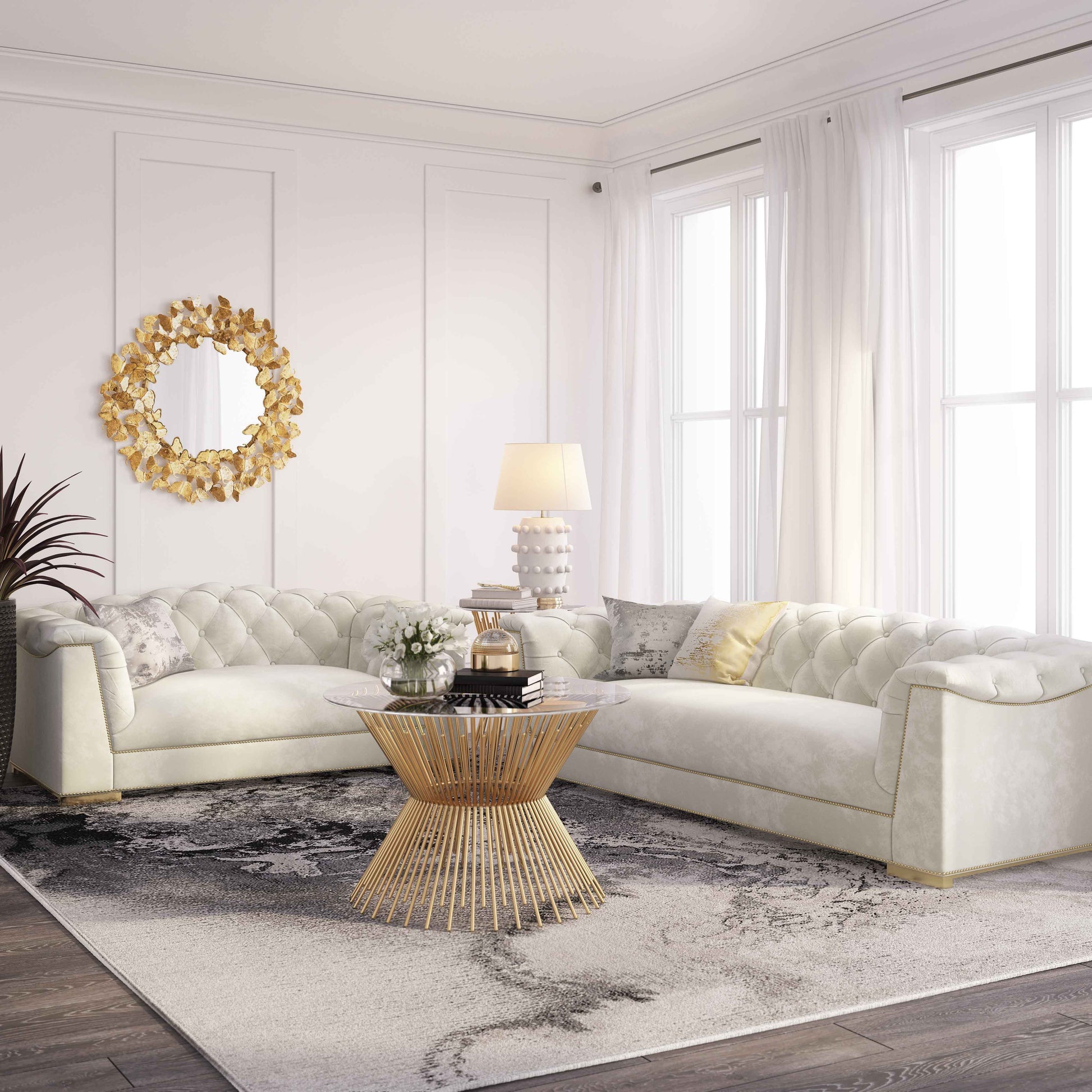 Farah 91" Velvet Sofa