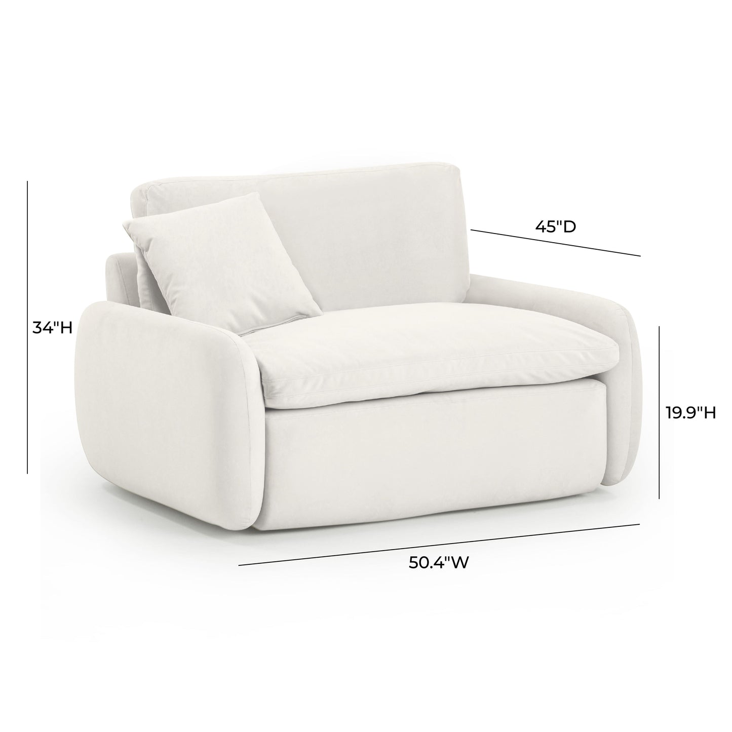 Rachelle Cream Performance Velvet Lounge Chair - Image 7