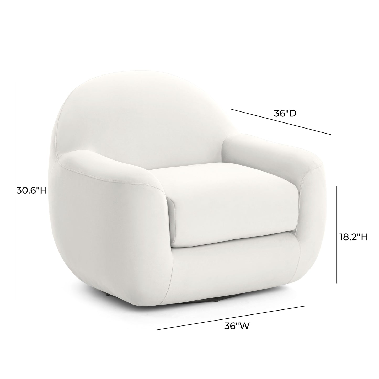 Tiago Swivel Accent Chair - Cream - Image 6