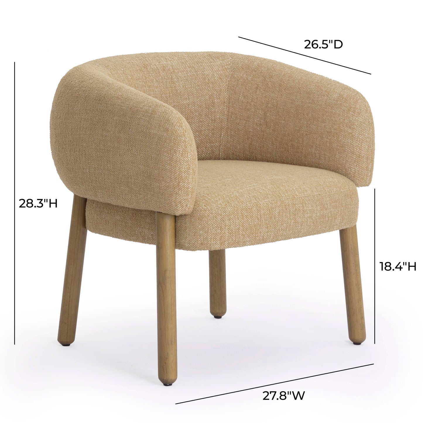 Foxy Performance Fabric Accent Chair - Honey - Image 7