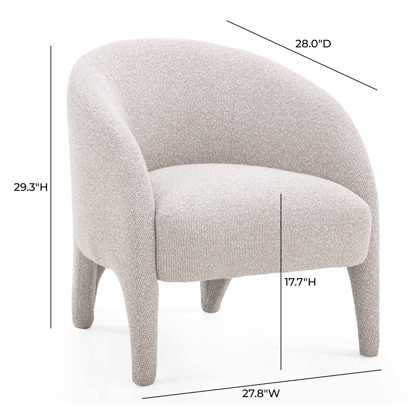 Kris Warm Grey Performance Boucle Accent Chair - Image 7