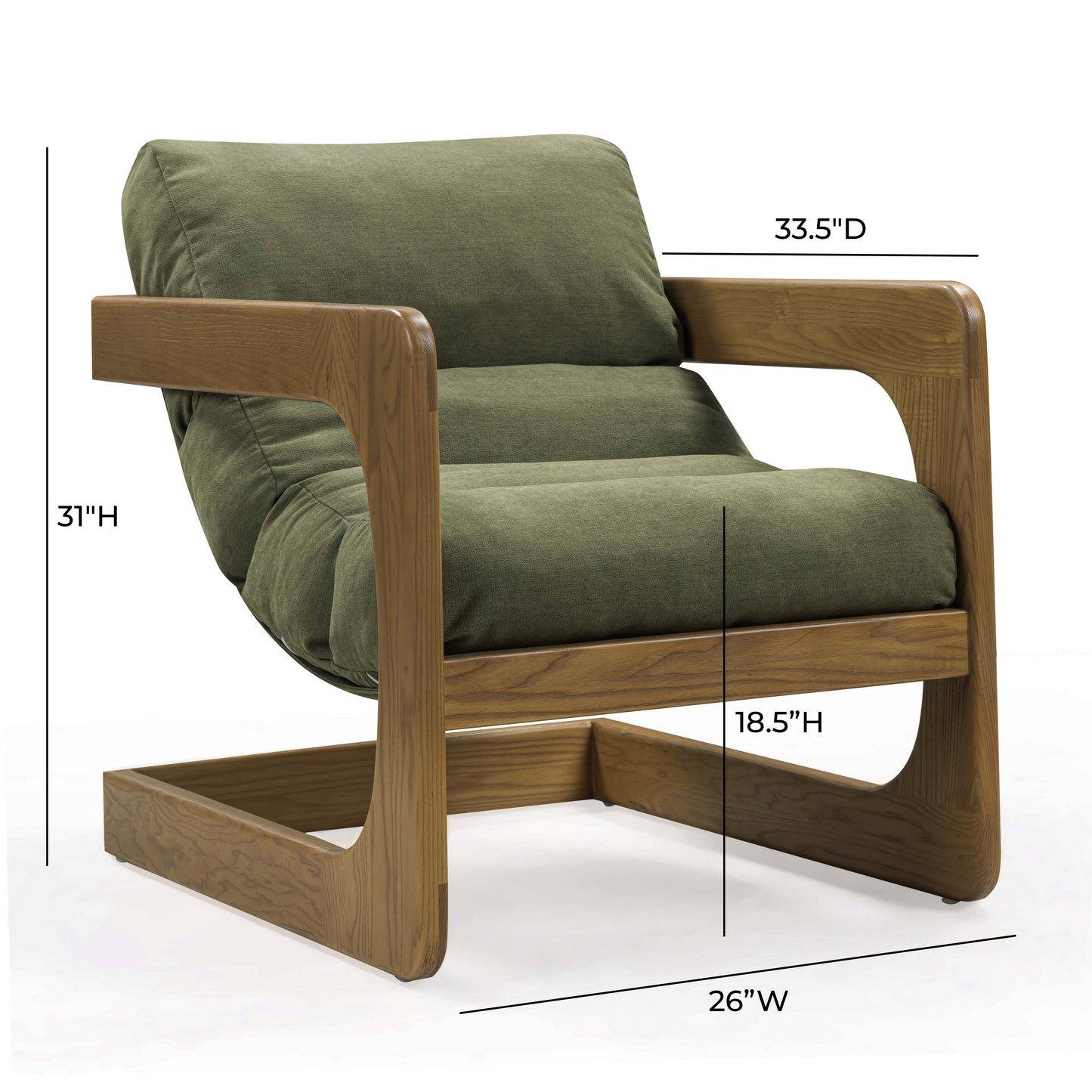 Palma Upcycled Performance Fabric Accent Chair - Green - Image 8