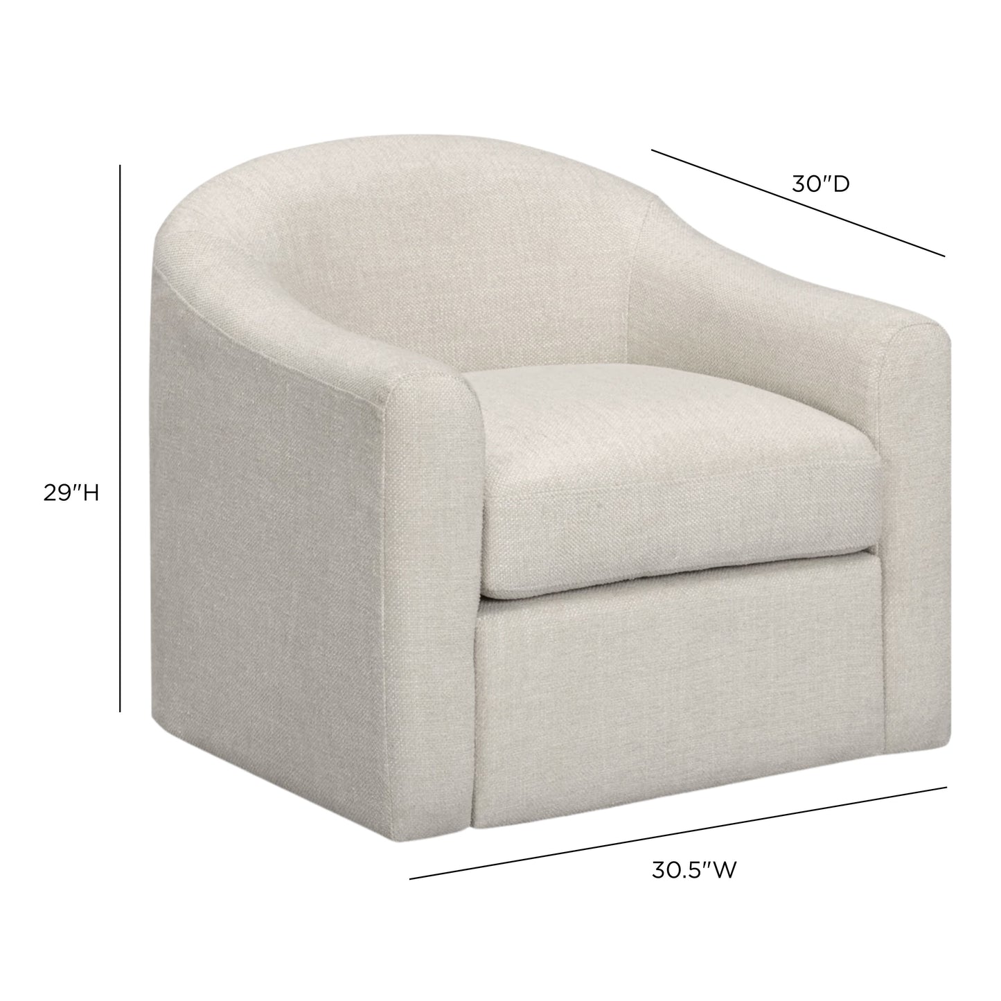 Thao Contract-Grade Basketweave Fabric Swivel Accent Chair - Cream - Image 7