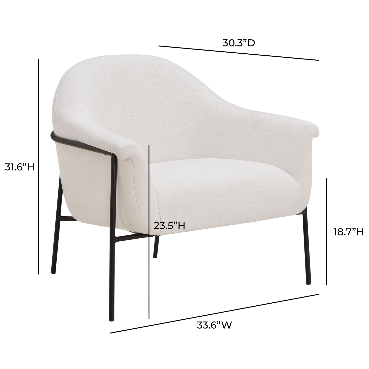 Lua Performance Chenille Accent Chair - Cream - Image 7