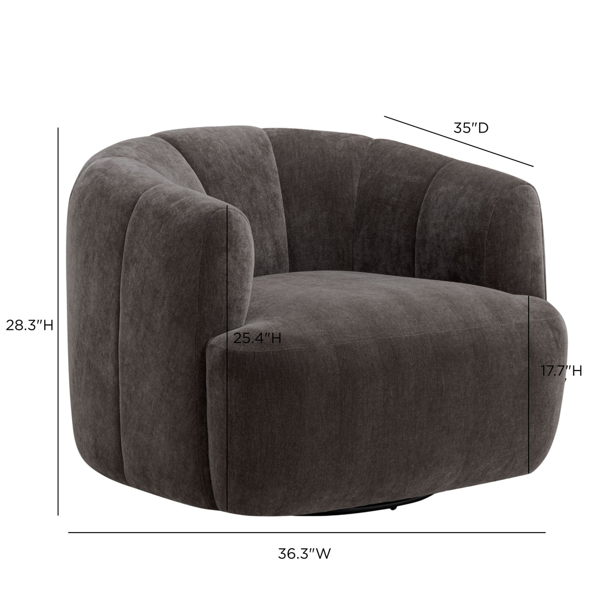 Jasmine Upcycled Contract-Grade Basketweave Fabric Swivel Accent Chair - Storm Grey - Image 8