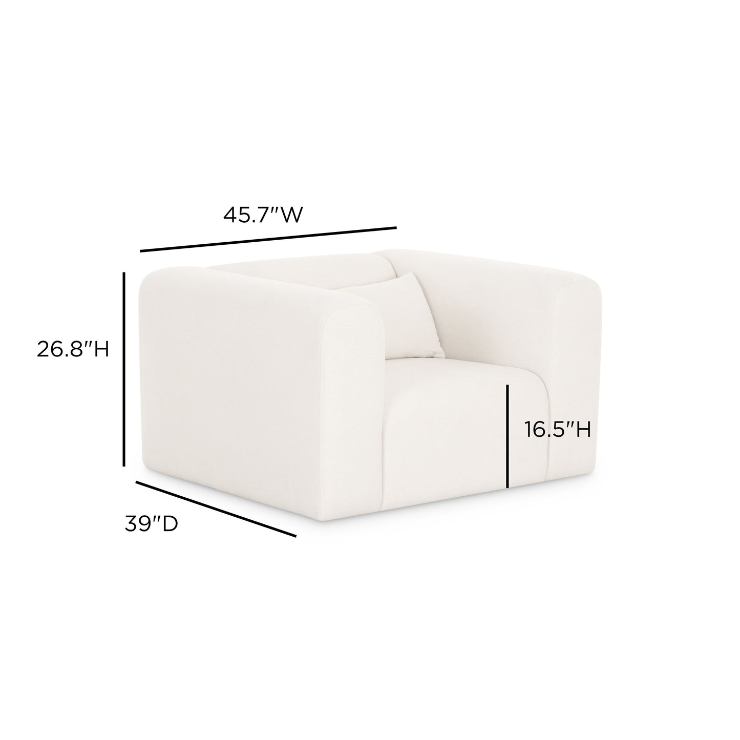 Tarra Cream Performance Chenille Armchair - Image 6