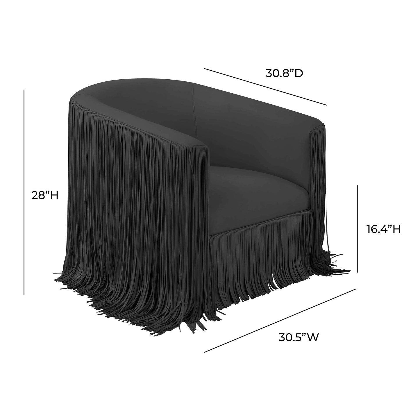 Shag Me Performance Vegan Leather Swivel Accent Chair - Black - Image 6