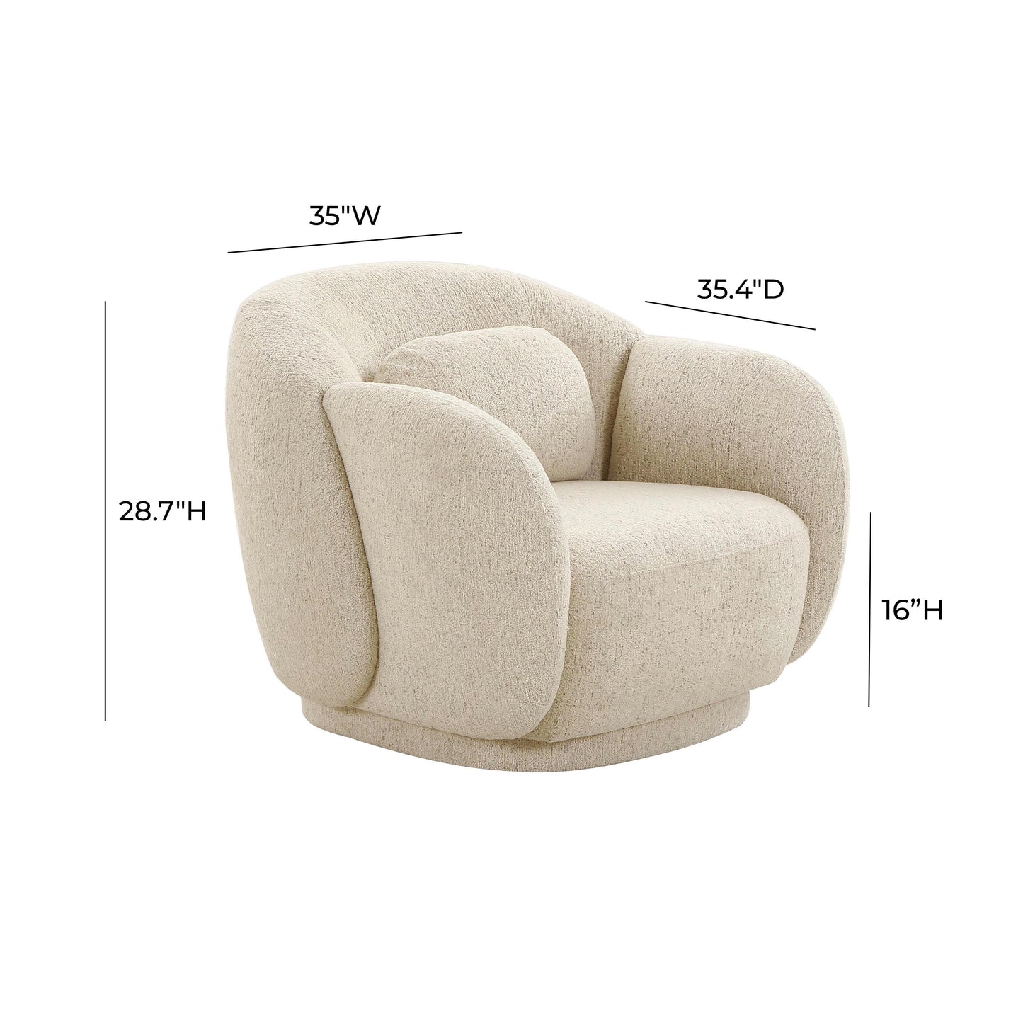 Misty Accent Chair - Cream - Image 6