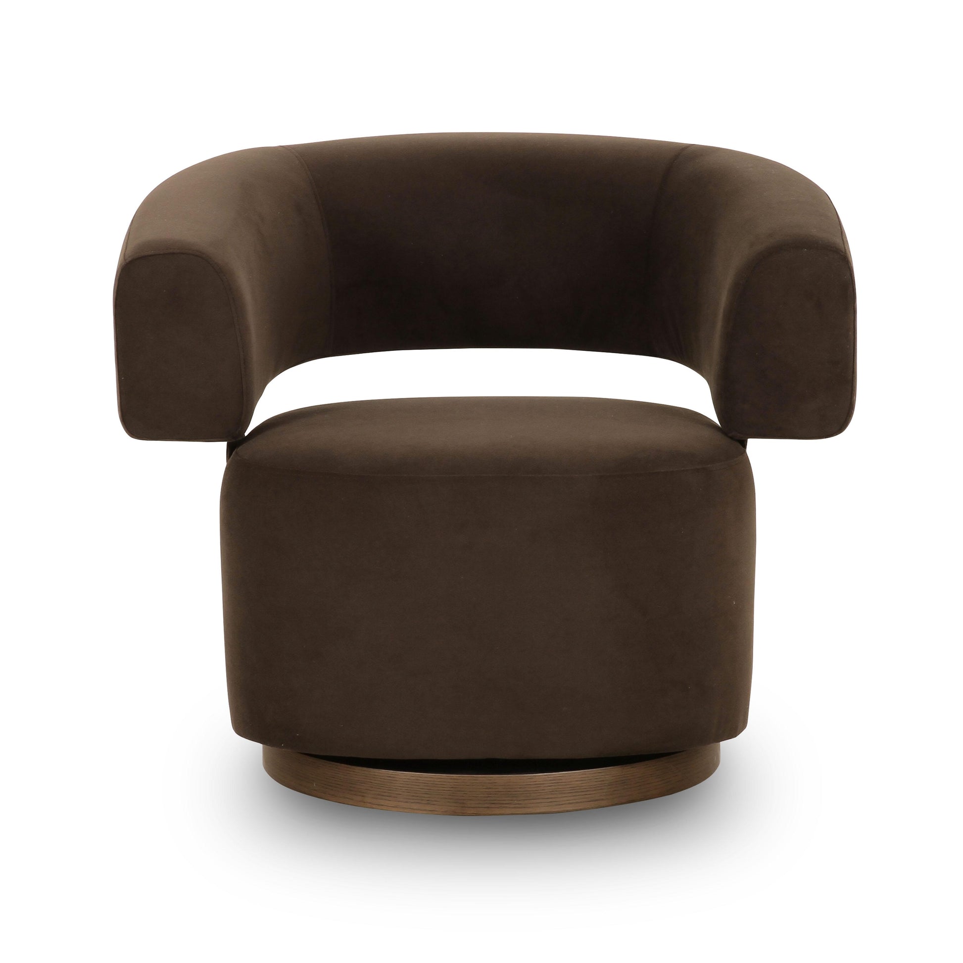 TOV-S69313 river chocolate brown performance velvet swivel accent chair 3