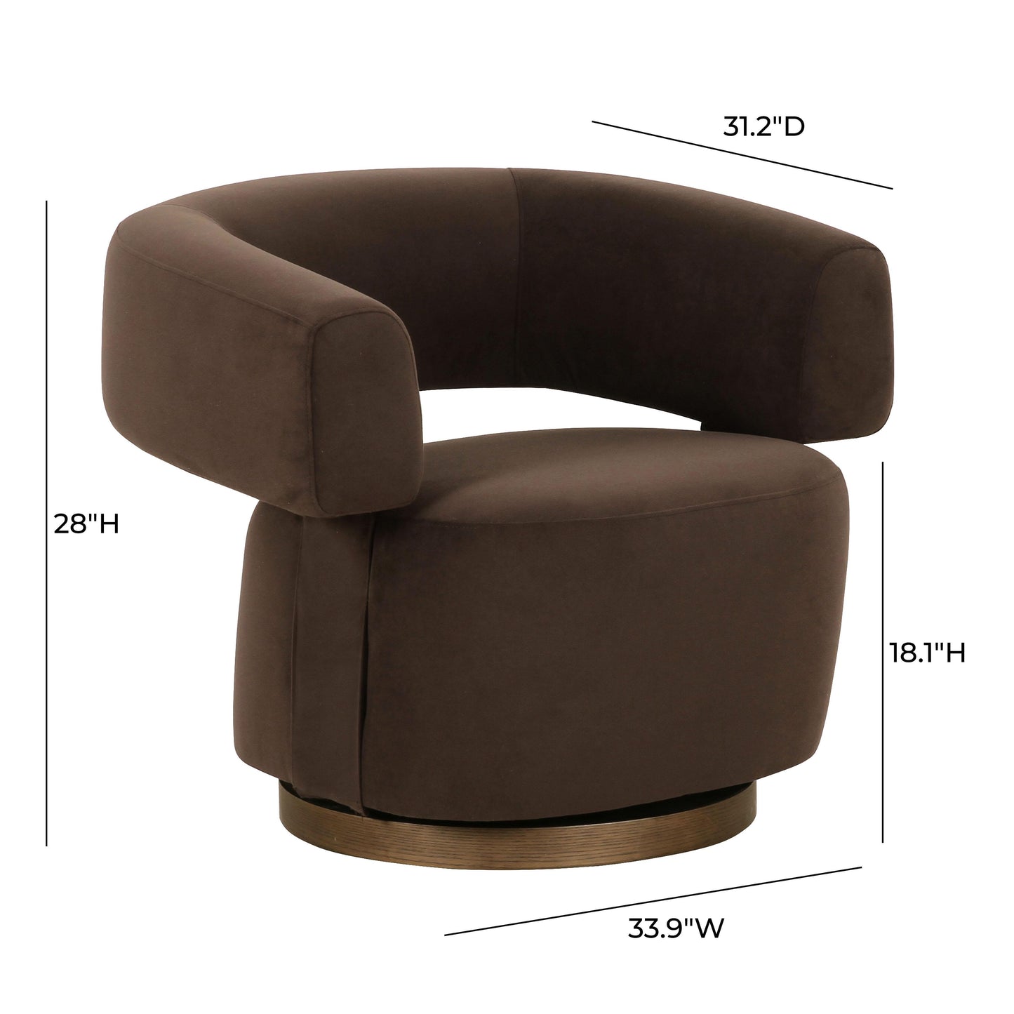 TOV-S69313 river chocolate brown performance velvet swivel accent chair 6