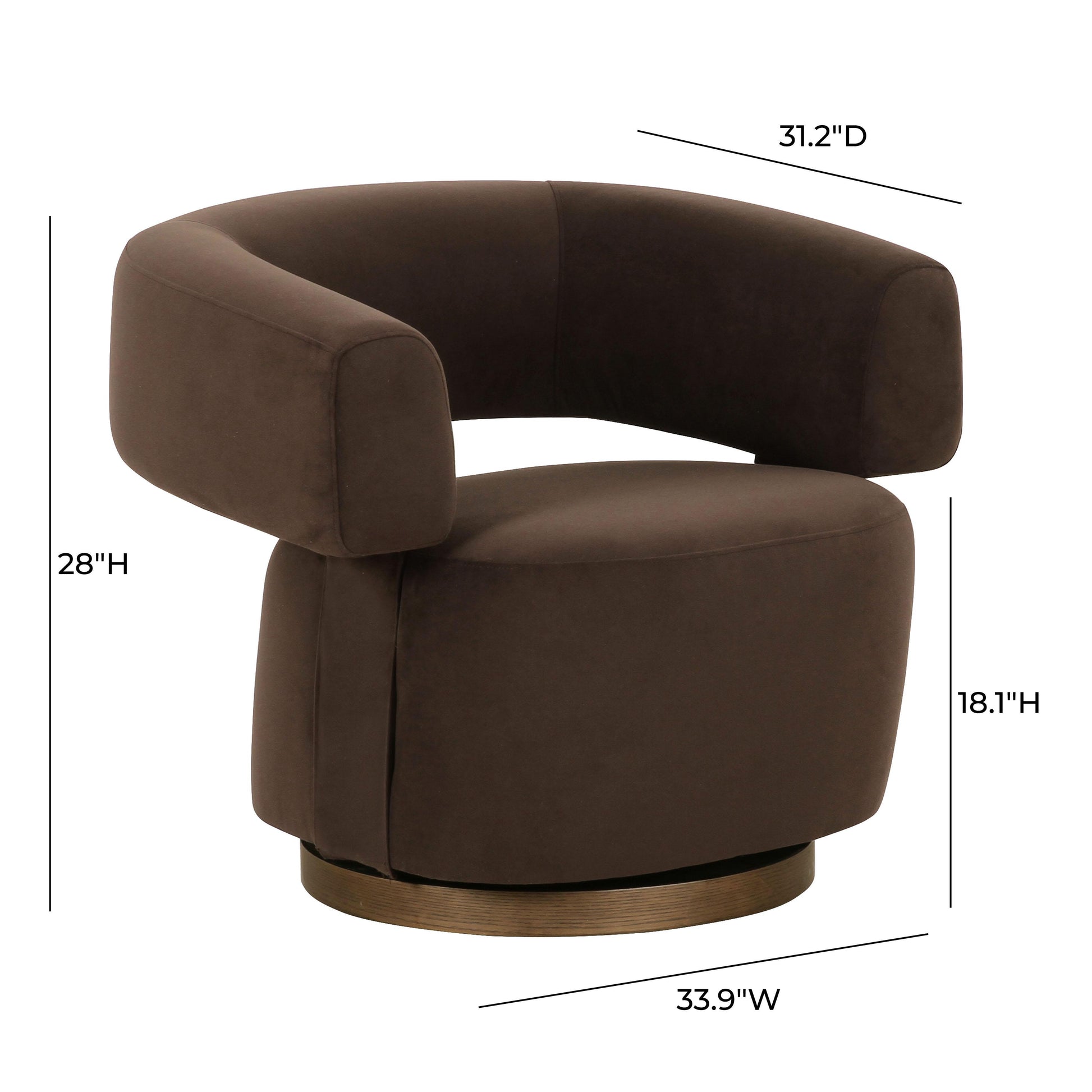 TOV-S69313 river chocolate brown performance velvet swivel accent chair 6