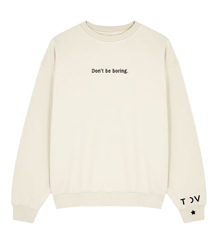 Don’t Be Boring.® Cream Cozy Sweater - Small - Image 1