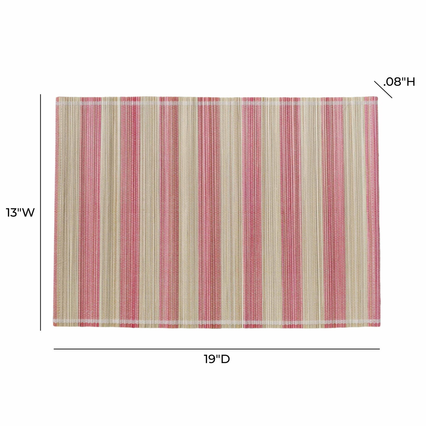 Jora Faded Bamboo Placemat - Set of 4 - Pink - Image 5