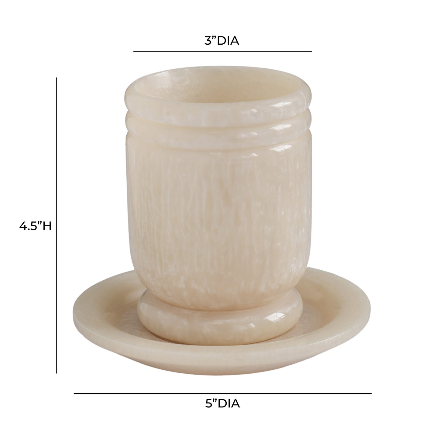 Channeled Swirl Resin Kiddush Cup - Tan - Image 5