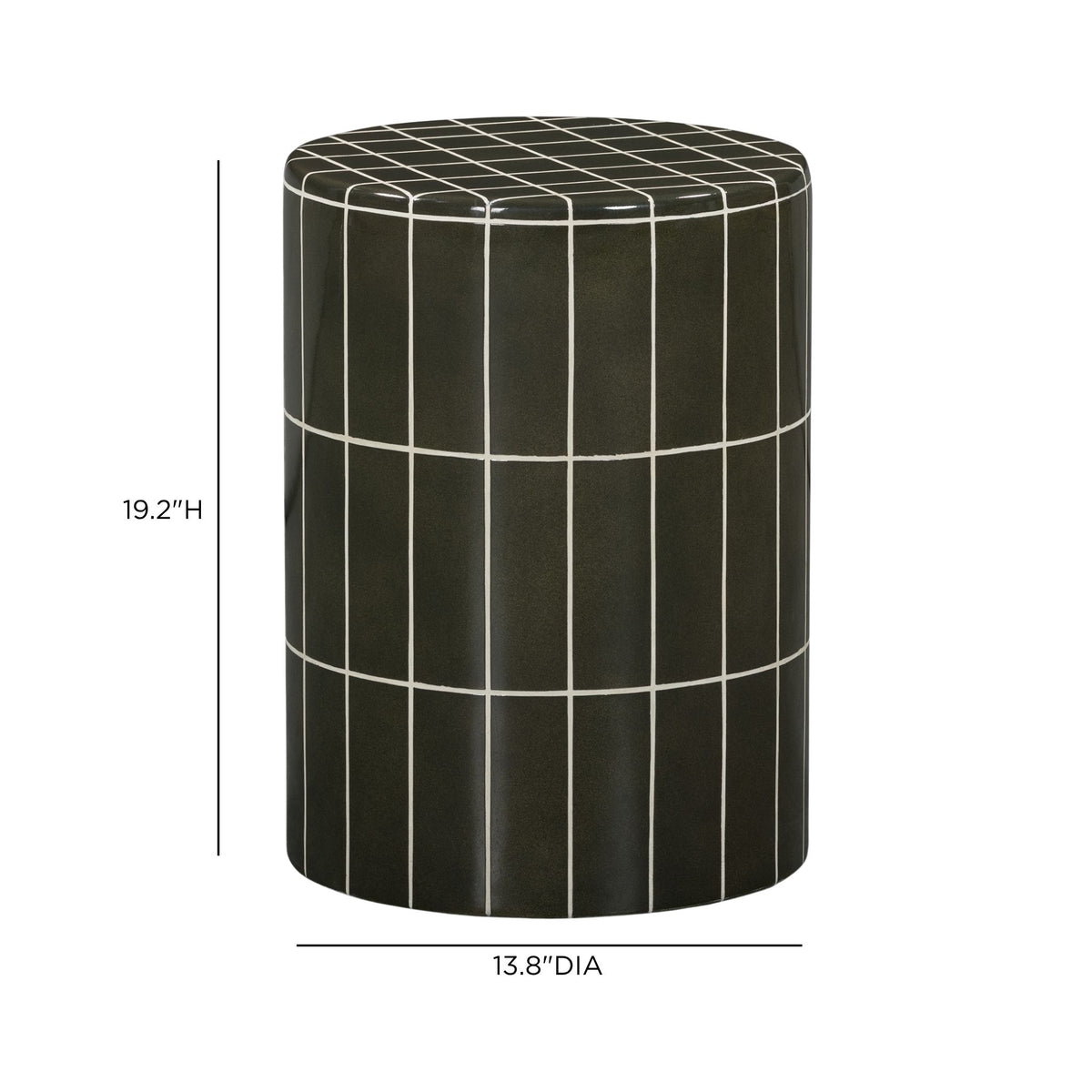 Tatiana Round Concrete Indoor/Outdoor Side Table - Forest Green - Image 5