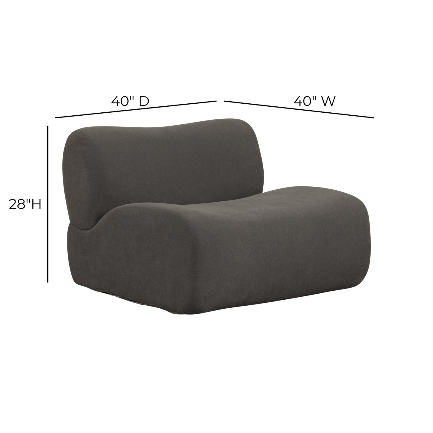 Zenith Contract-Grade Upcycled Fabric Armless Chair - Grey - Image 7