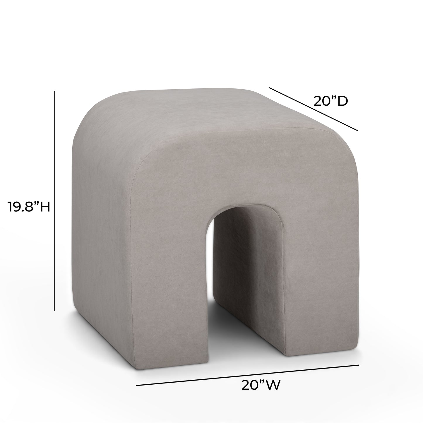 Desi Performance Fabric Ottoman - Taupe - Image 7