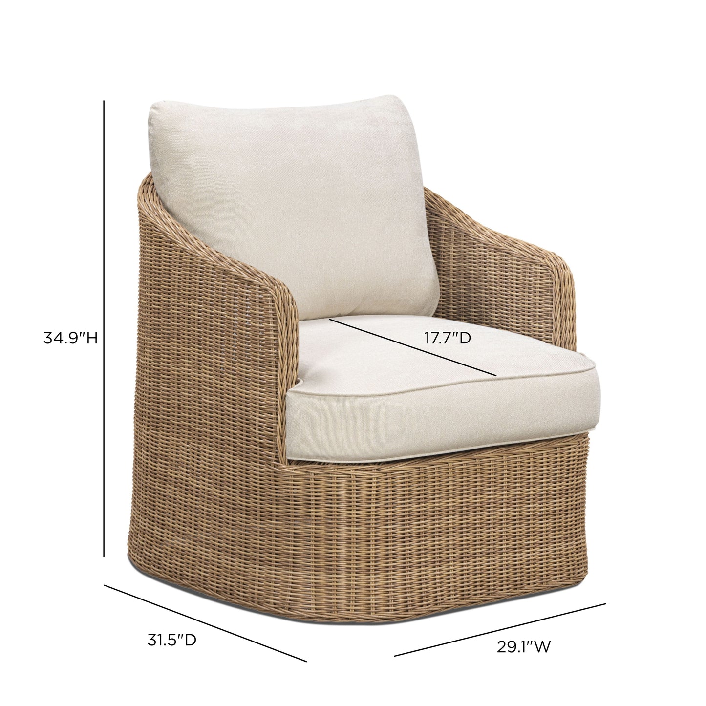Axel Cream Boucle Outdoor Accent Chair - Image 6