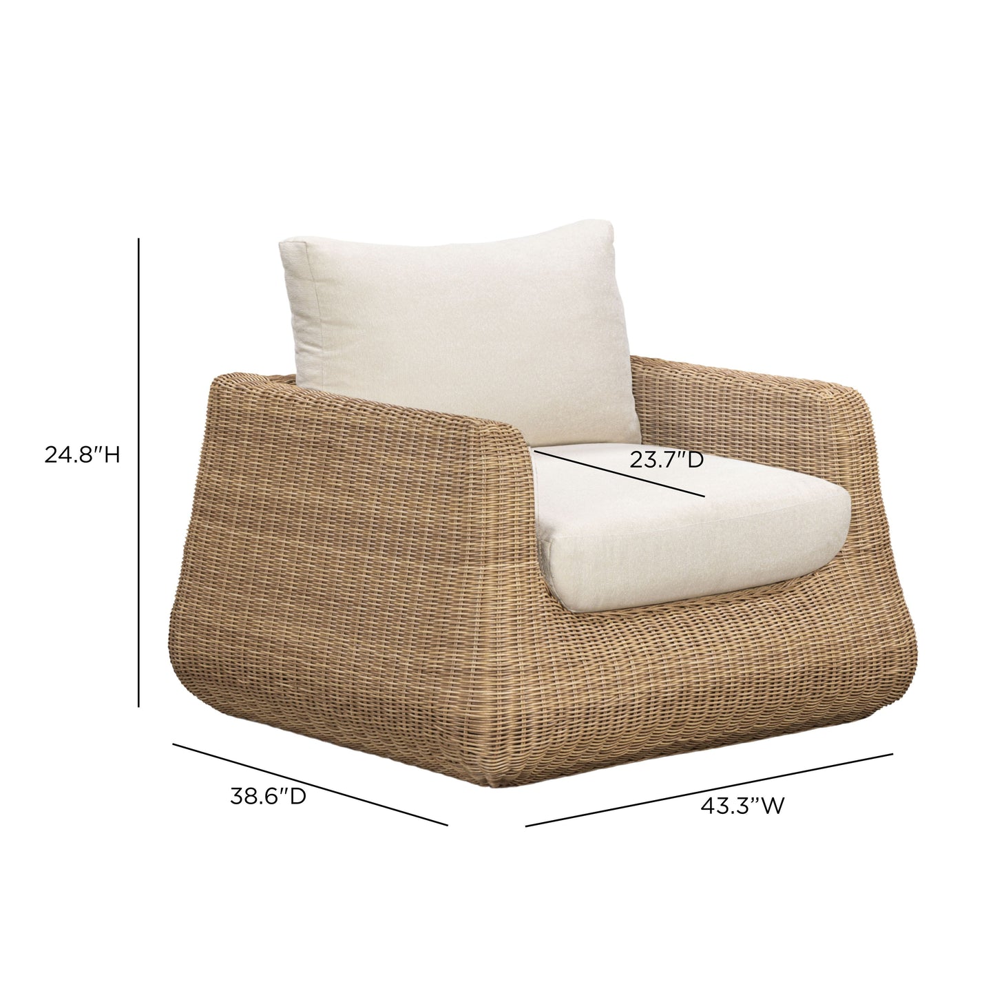 Dana Outdoor Accent Chair - Cream - Image 6