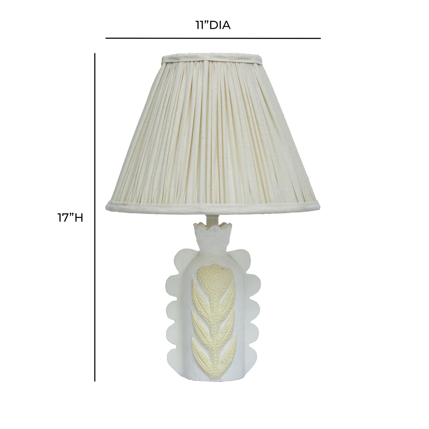 Edith Scalloped Papier Mache Flower Pleated Table Lamp - Image 6