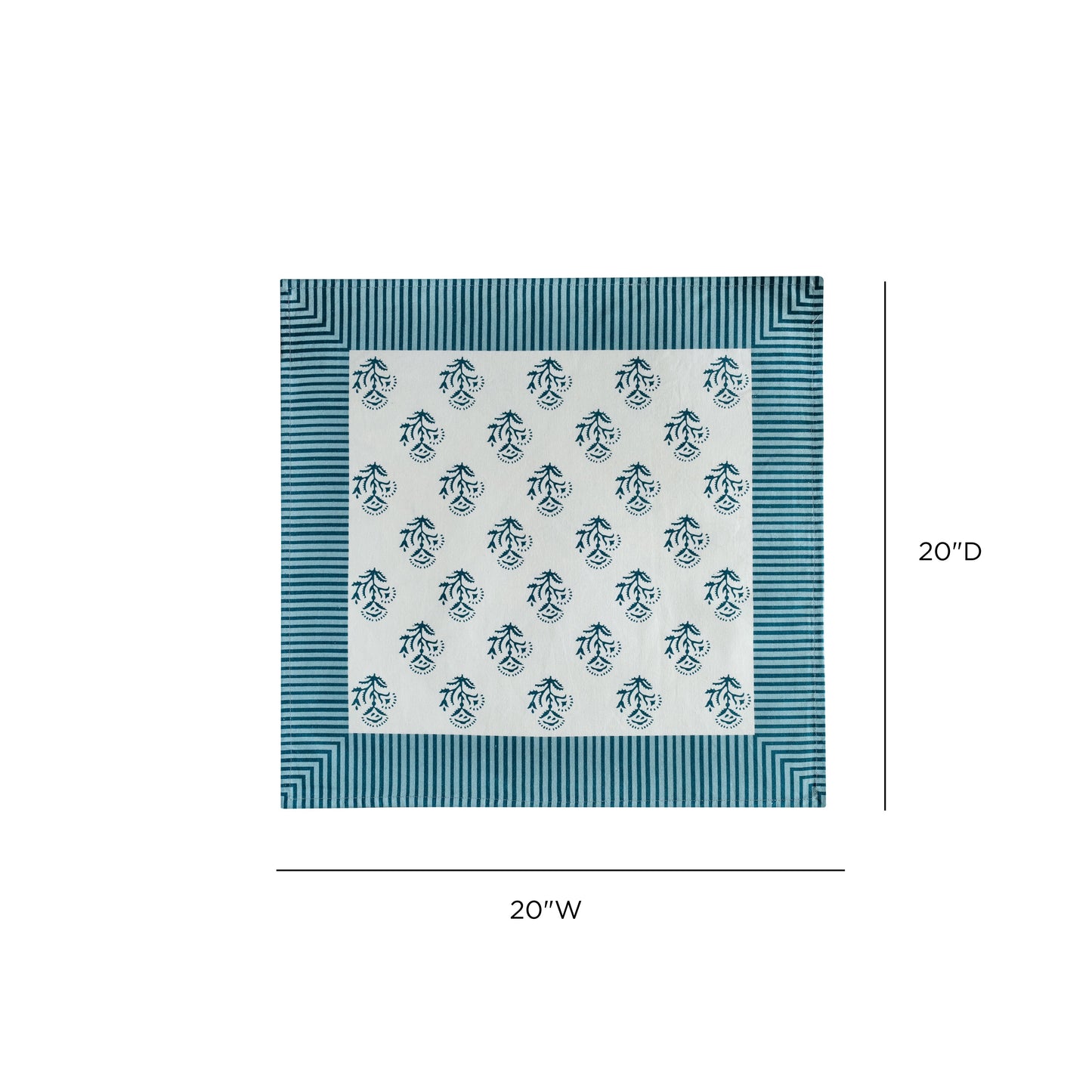 Crissy Cotton Canvas Printed Napkins - Set of 4 - Blue Vintage Floral - Image 6