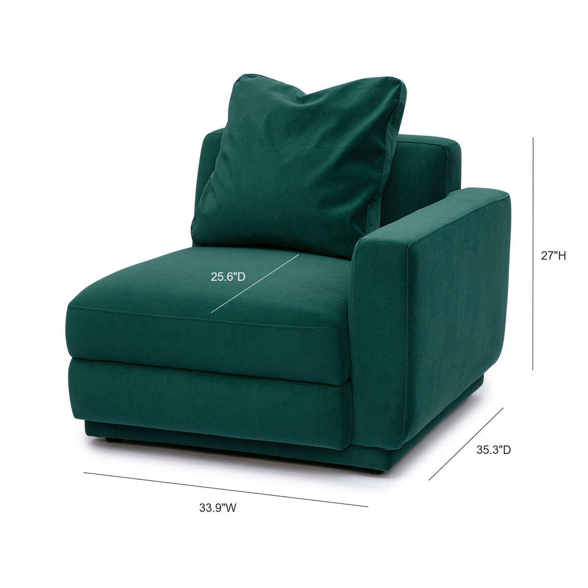 Perry Modular Corner Chair - Deep Green / RAF - Image 6
