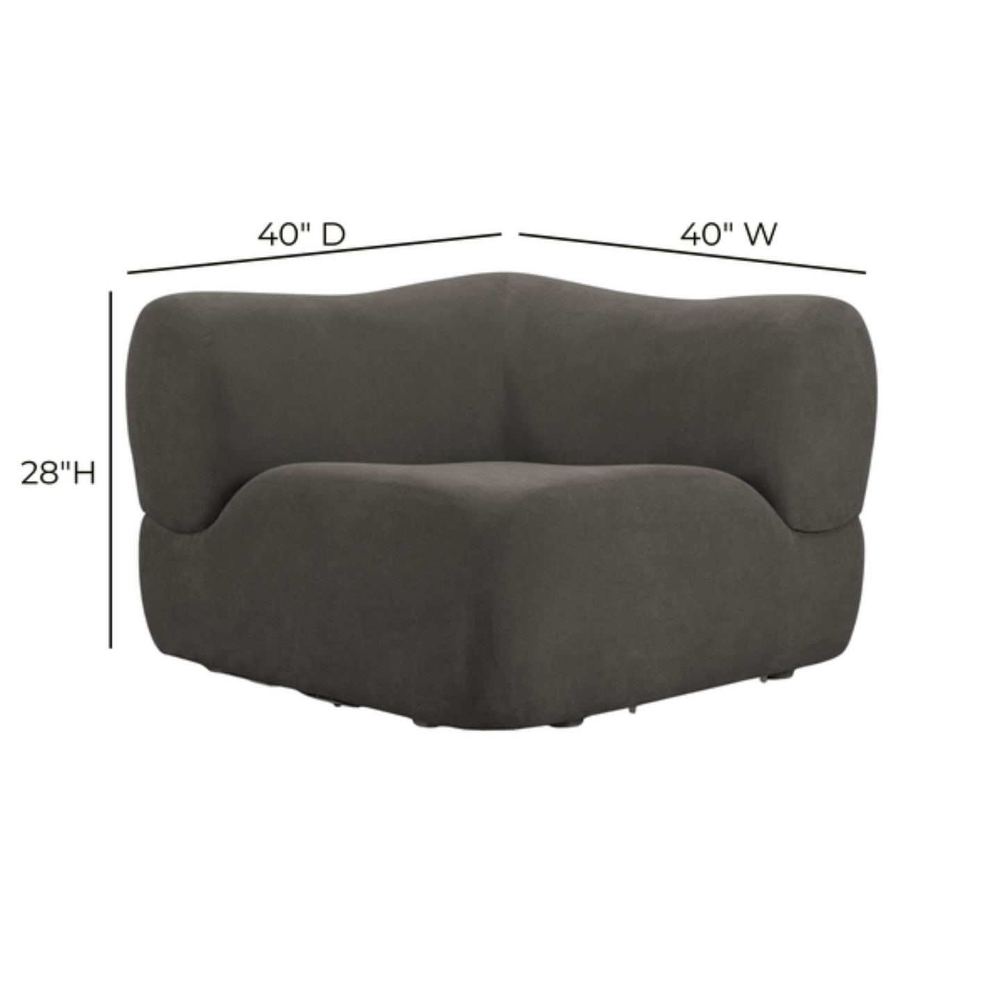 Zenith Contract-Grade Upcycled Fabric Corner Wedge - Grey - Image 9