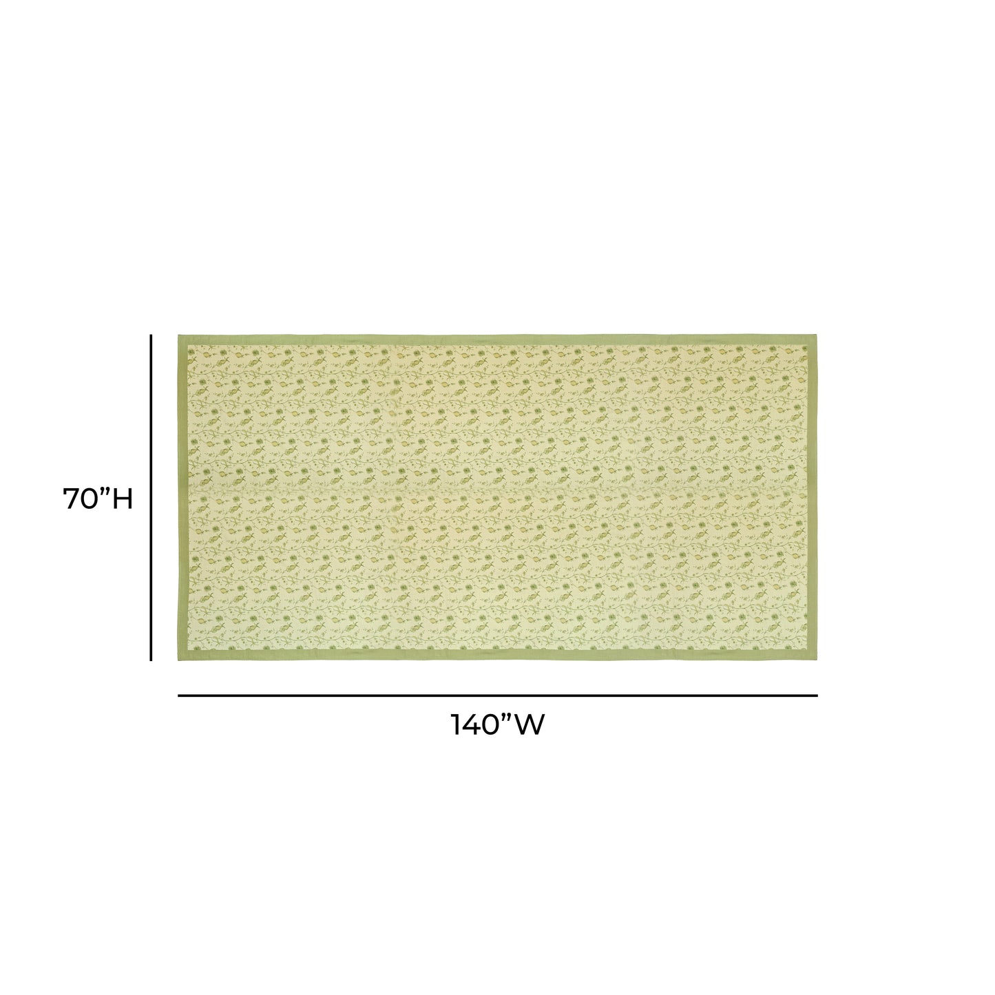 Dolce Natural Cotton Table Cloth - Olive Green / 70