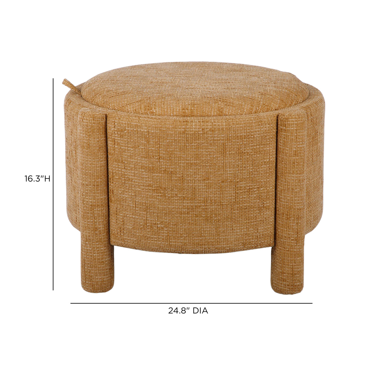 Bellamy Railroad Chenille Storage Stool With Reversible Tray Top - Curry - Image 8
