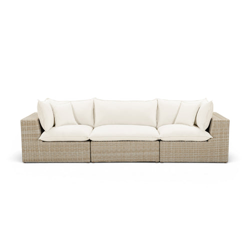 Cali 120" Performance Fabric & Wicker Outdoor Sofa