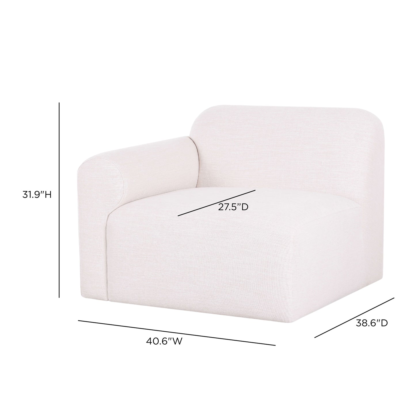 Gorge Modular Corner Chair - Cream / LAF - Image 7