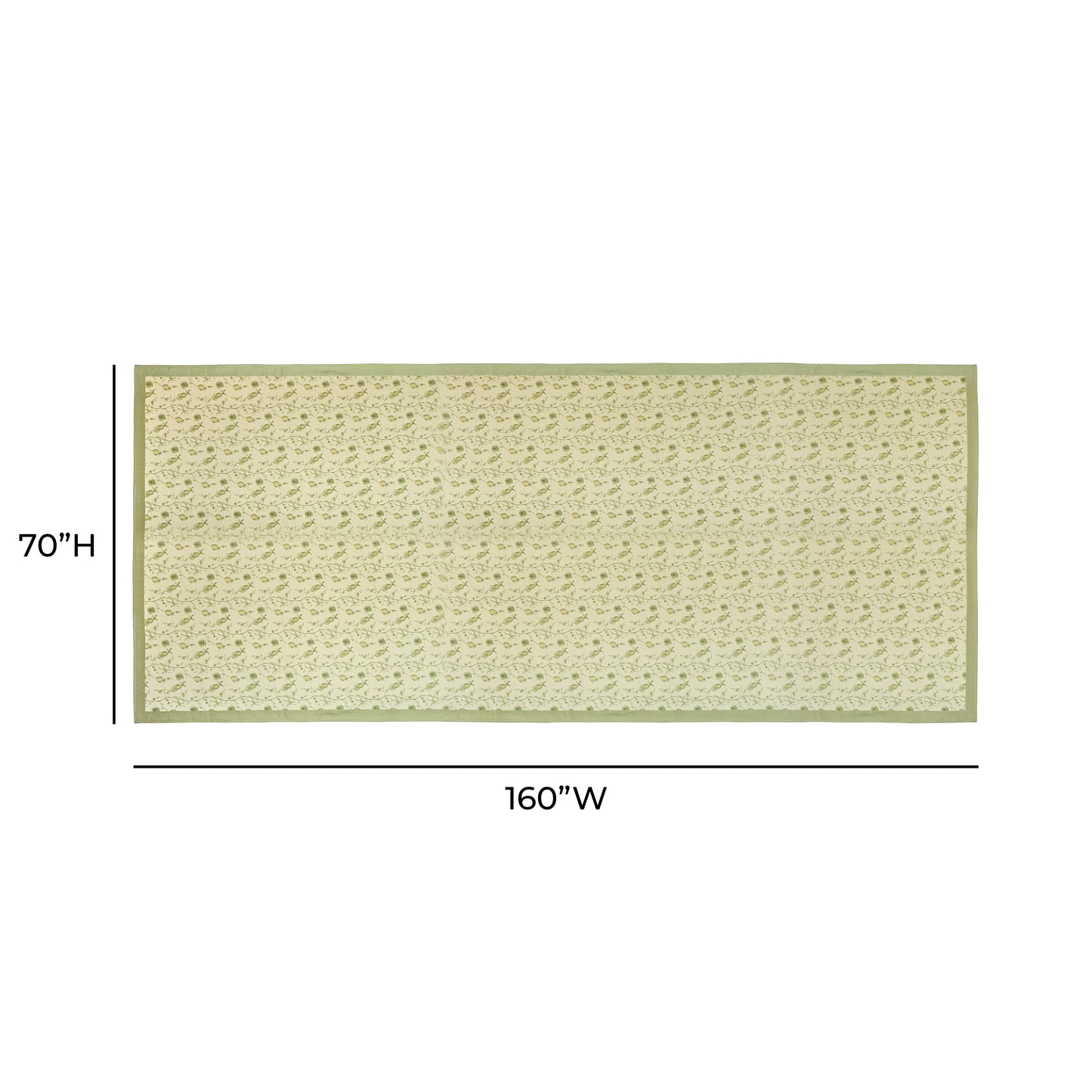 Dolce Natural Cotton Table Cloth - Olive Green / 70