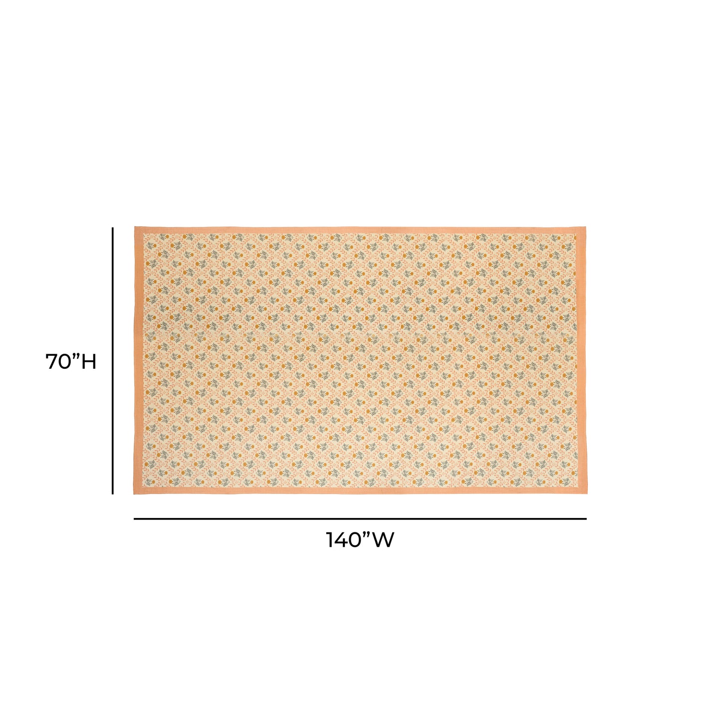 Dolce Natural Cotton Table Cloth - Blush / 70
