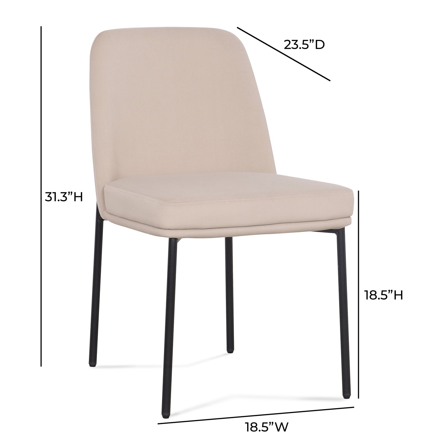 Sydney Performance Velvet Dining Chair - Set of 2 - Taupe - Image 8