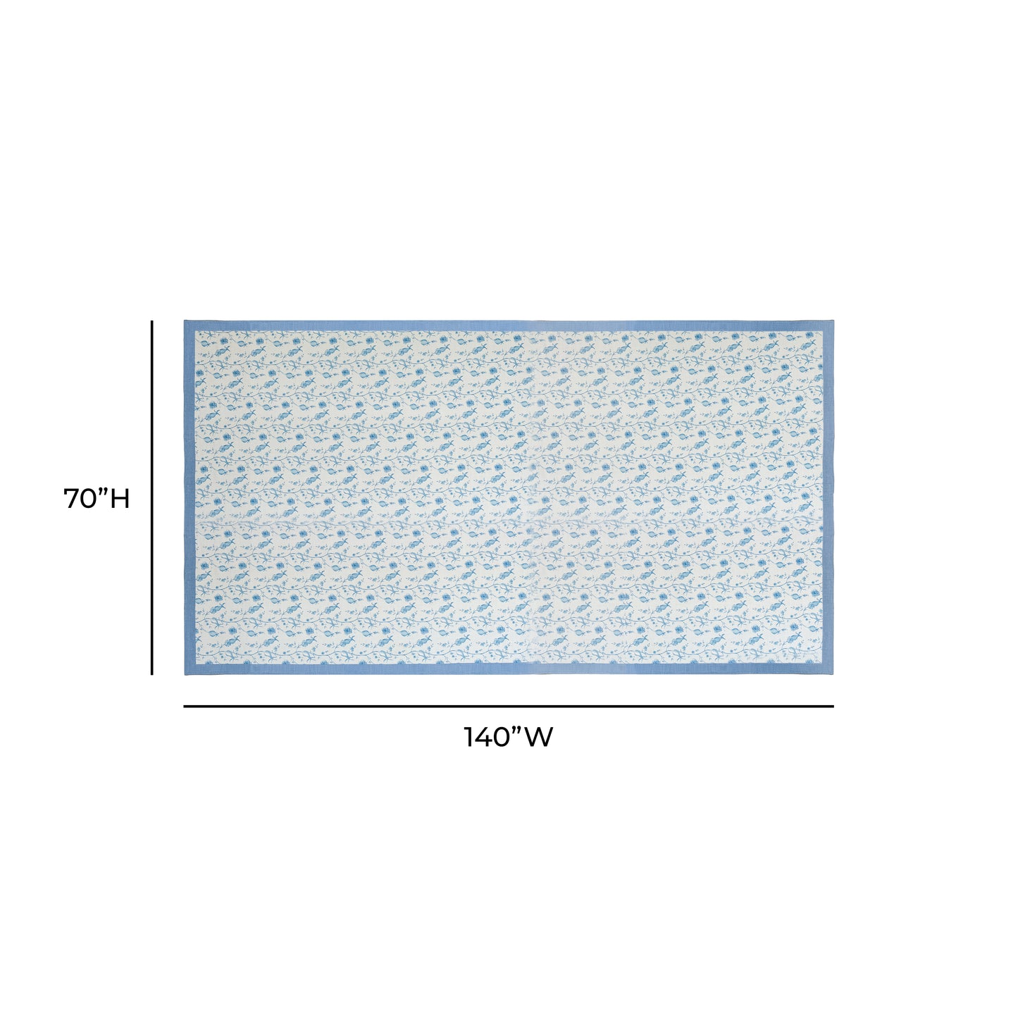 Dolce Natural Cotton Table Cloth - Baby Blue / 70