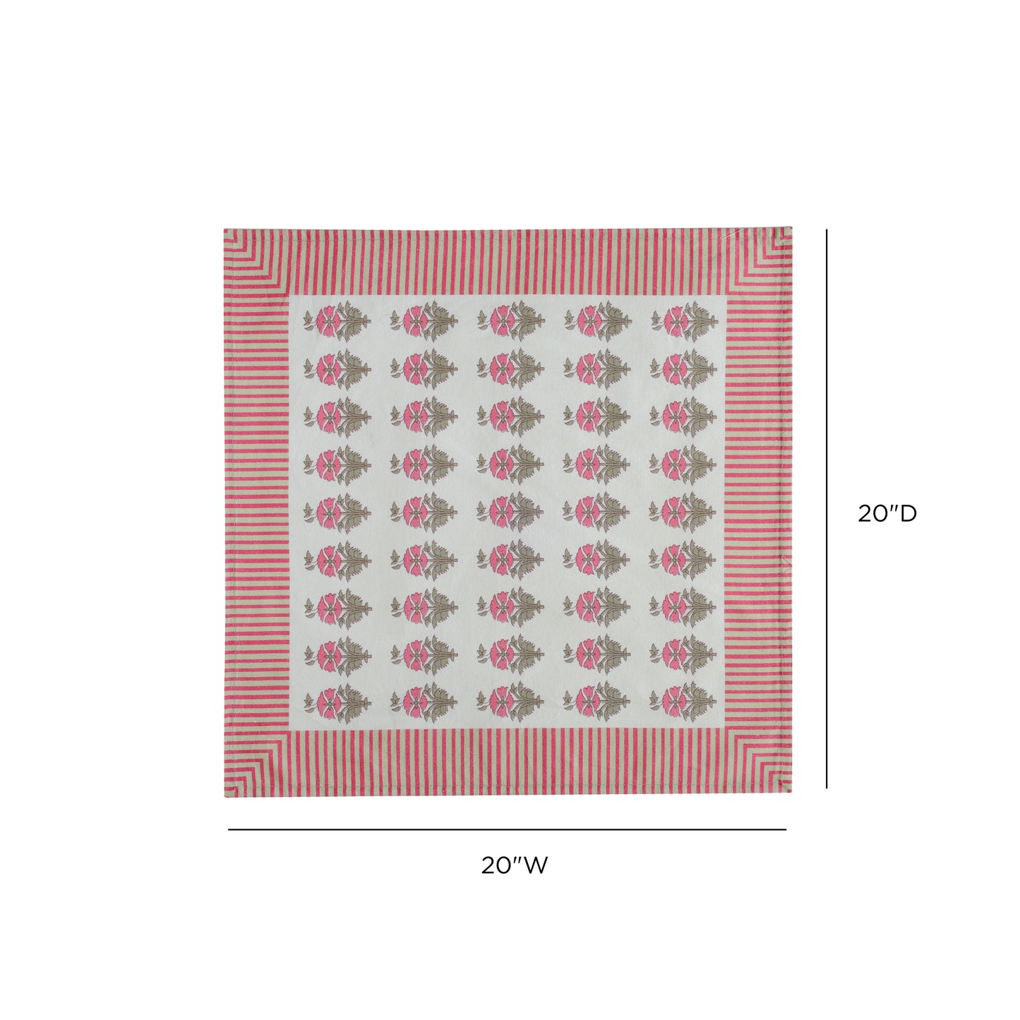 Crissy Cotton Canvas Printed Napkins - Set of 4 - Pink Vintage Floral - Image 6
