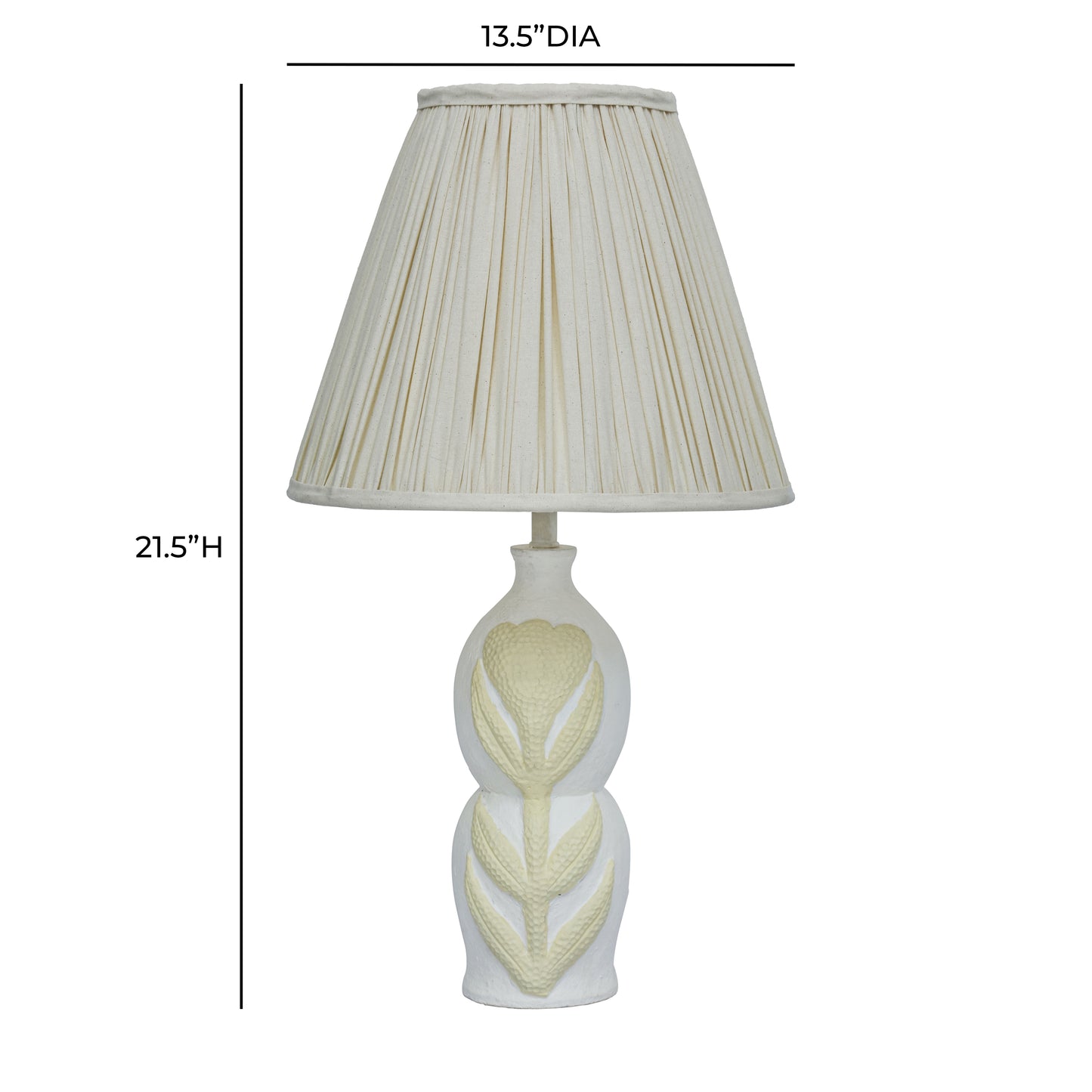 Edith Curved Papier Mache Flower Pleated Table Lamp - Image 6