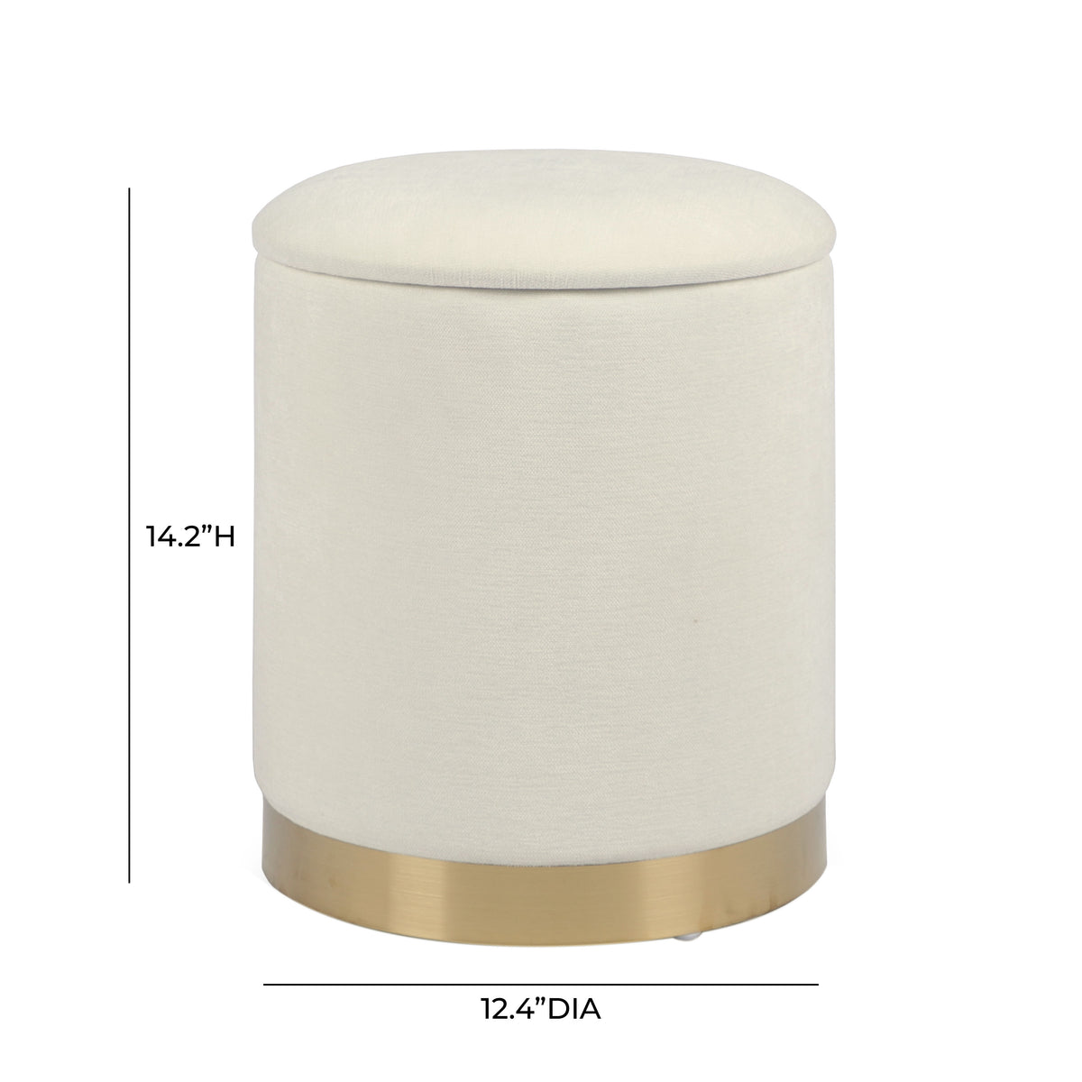 Zoe Storage Ottoman - Cream - Image 6