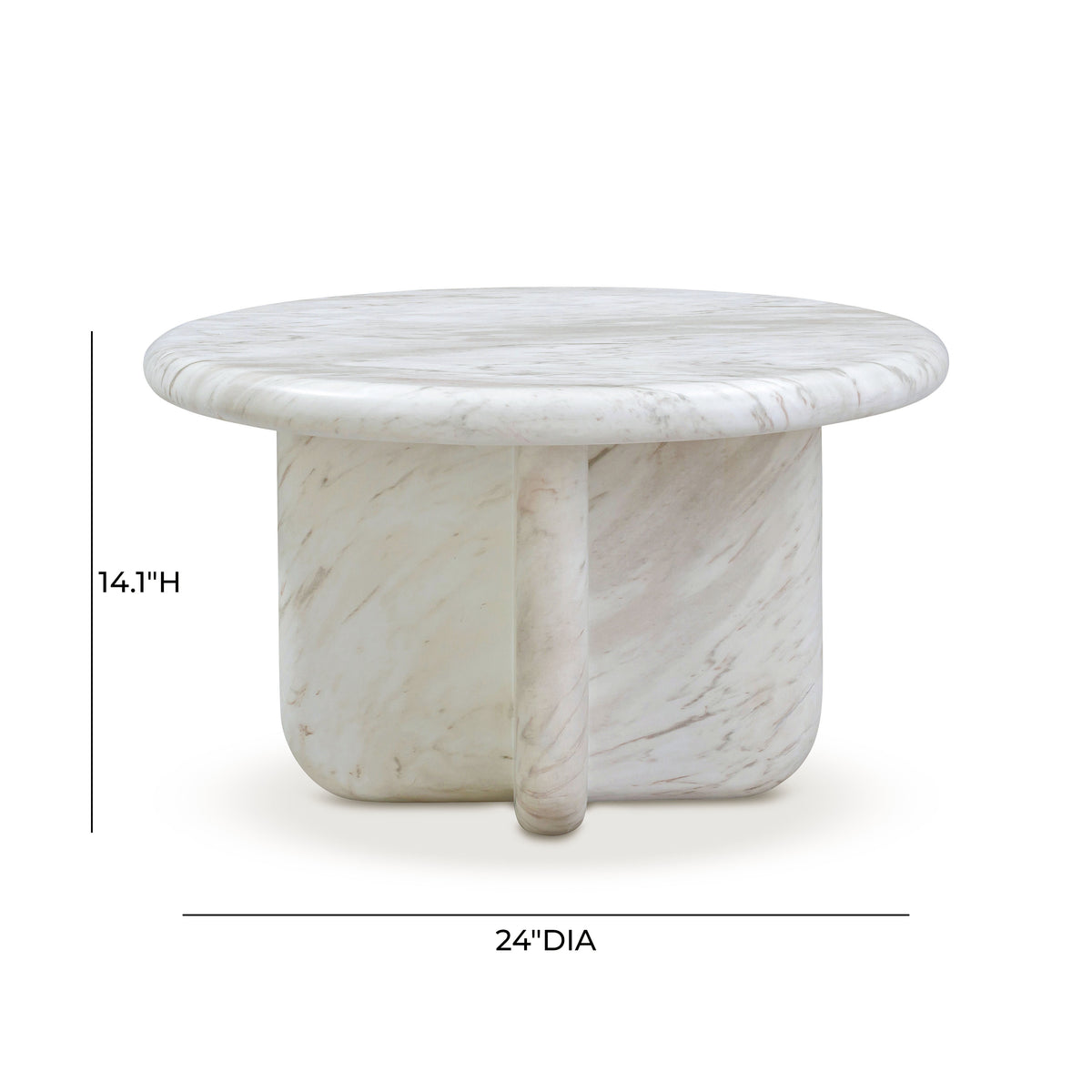 Juju Faux Marble Indoor/Outdoor Round Coffee Table (24