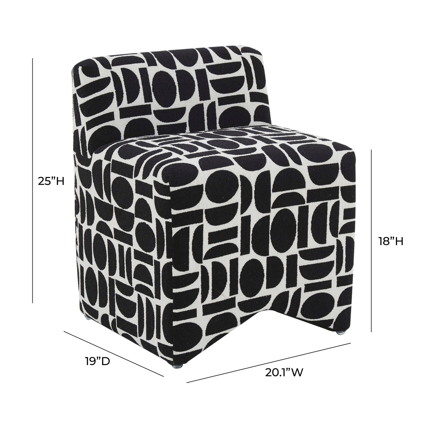 Pippa Accent Stool - Black and White - Image 7