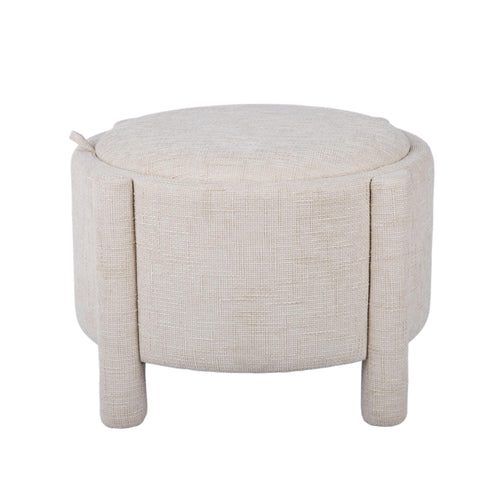 Bellamy Railroad Chenille Storage Stool With Reversible Tray Top