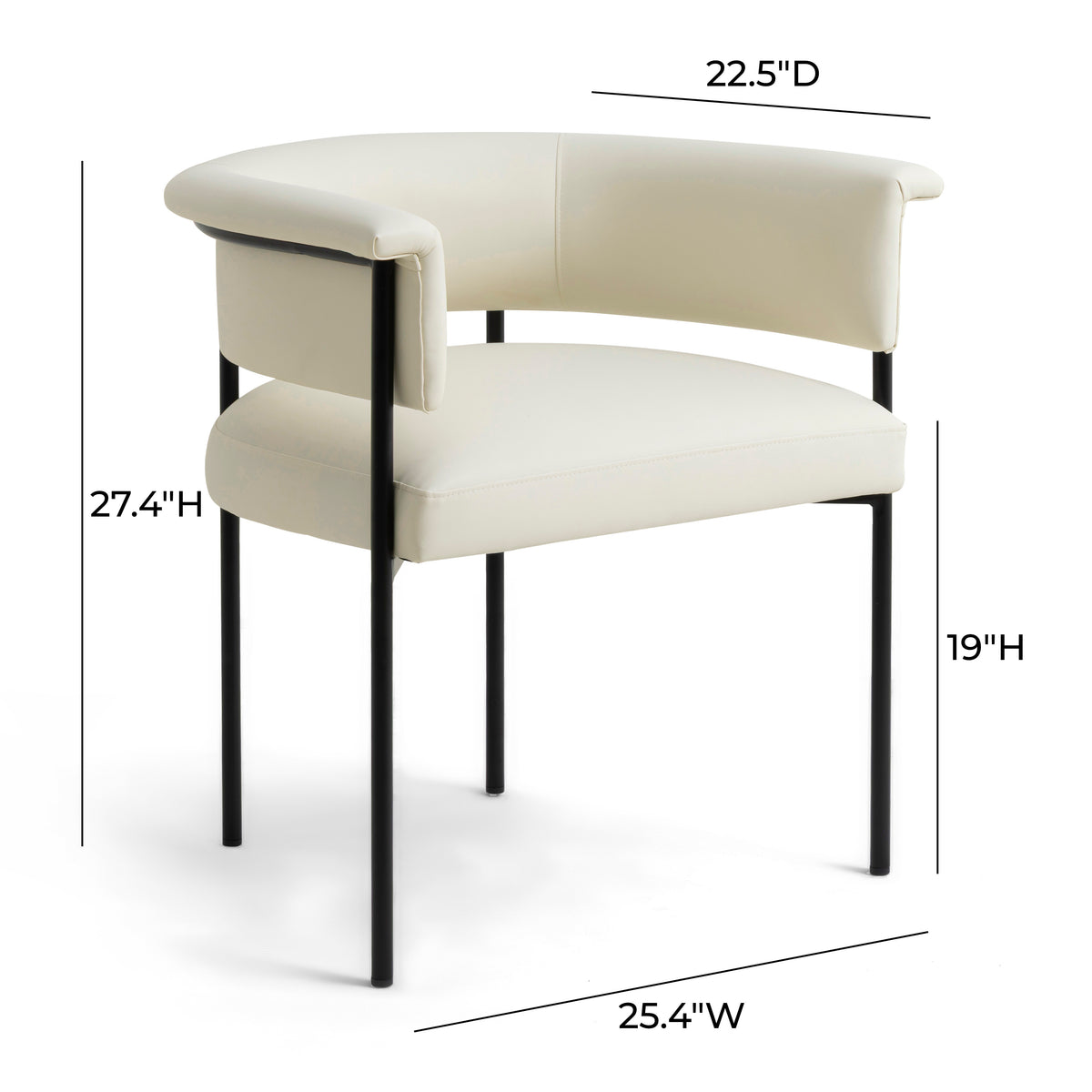 Taylor Dining Chair - Cream - Image 7