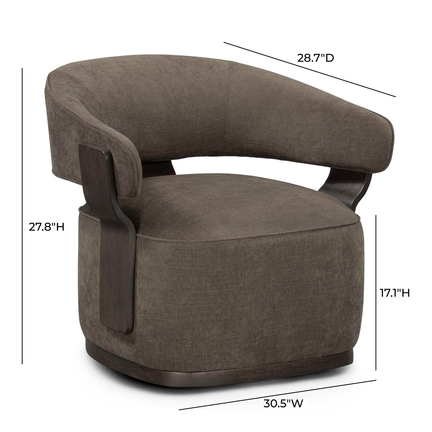 Madison Performance Swivel Accent Chair - Mink - Image 7