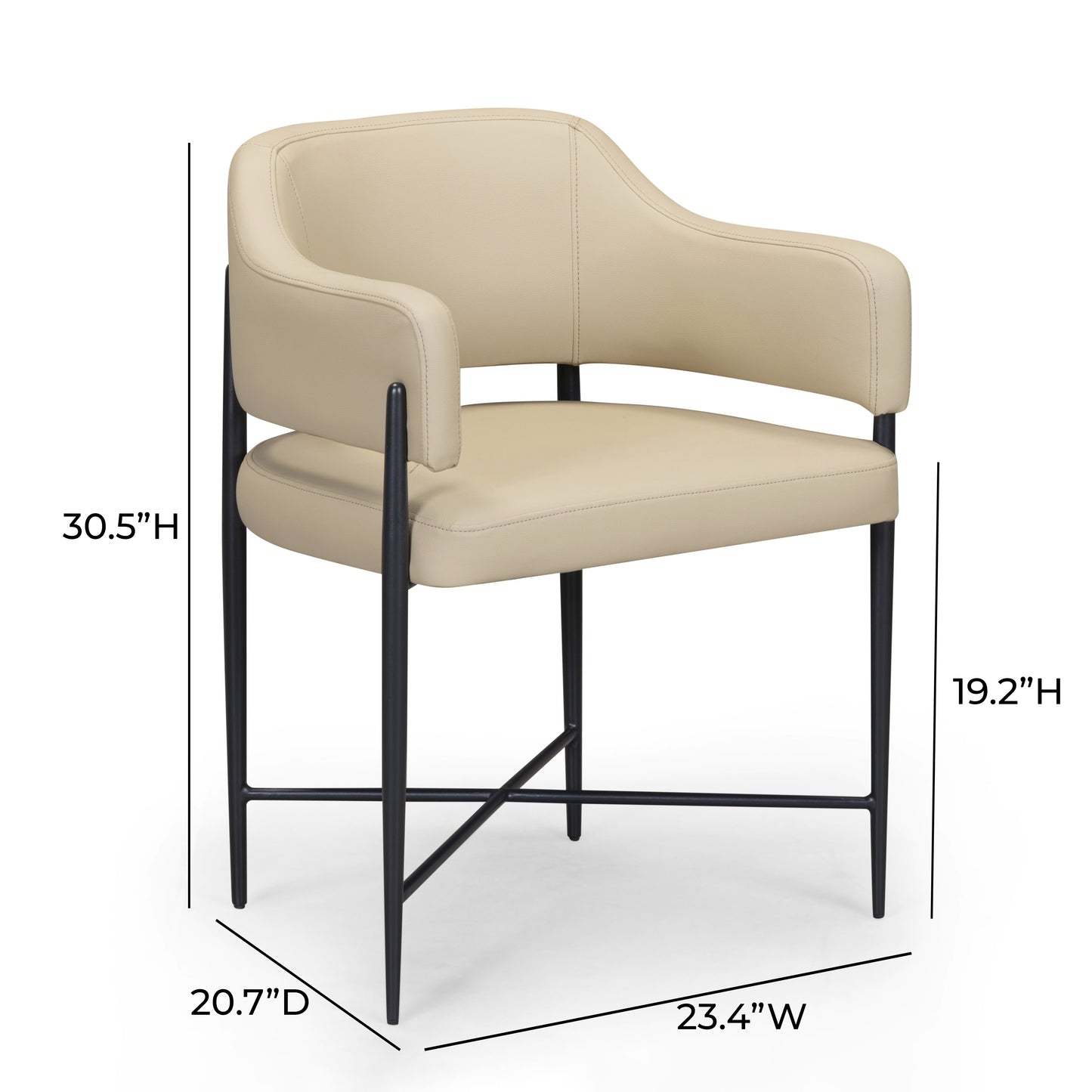 Sezanne Contract-Grade Vegan Leather Dining Chair - Taupe - Image 6