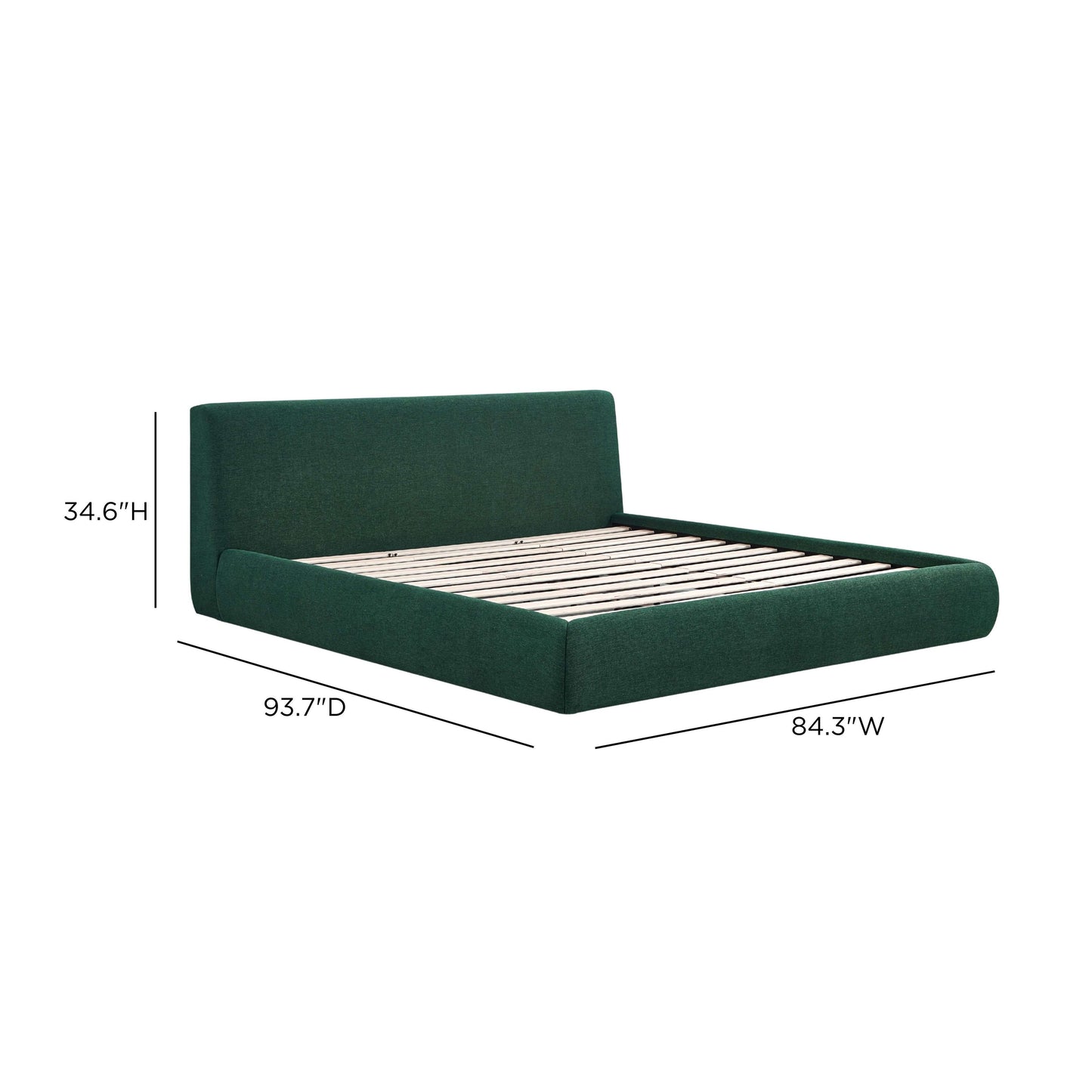 Isla Upholstered Bed - Forest Green / King - Image 10
