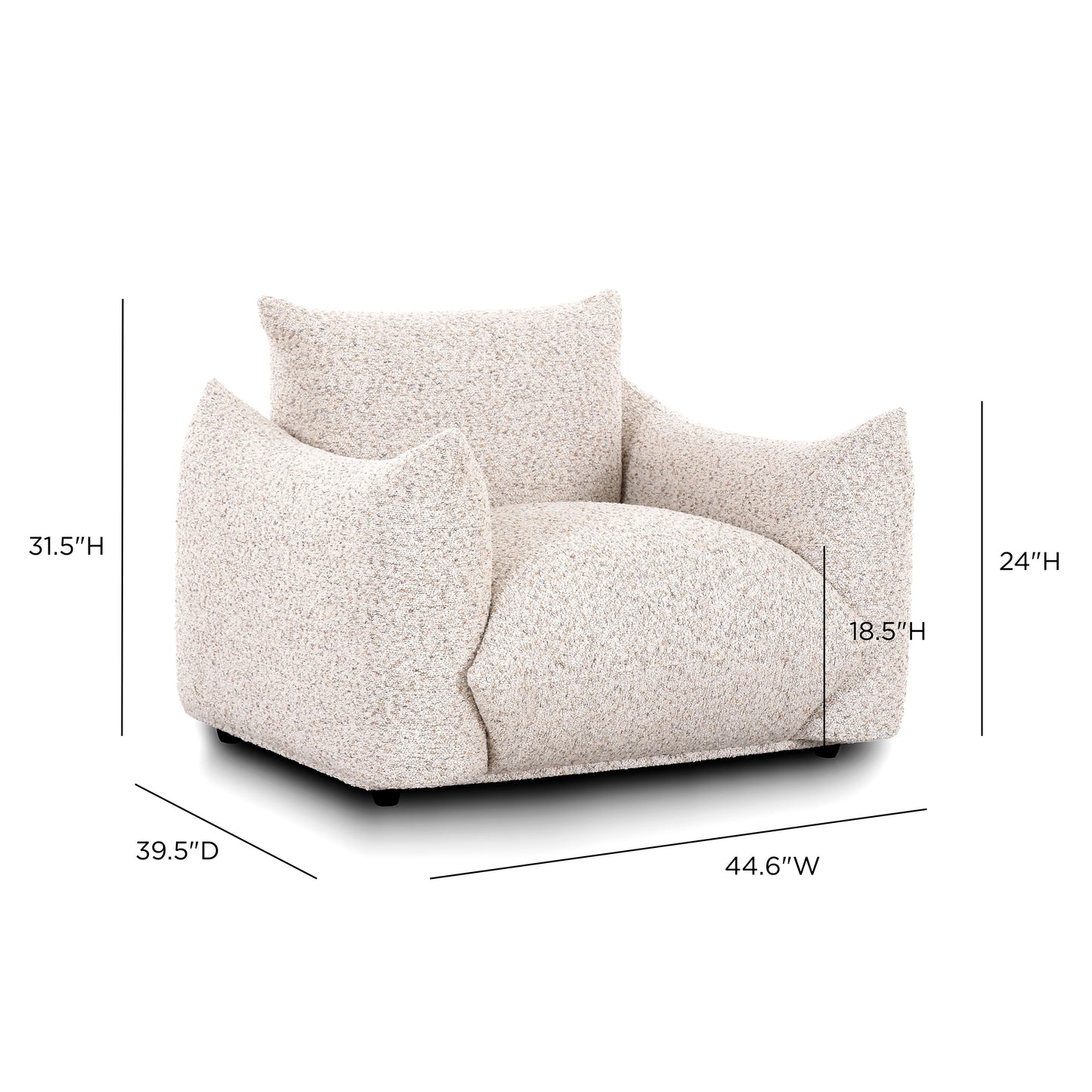 Saint Tropez Nubby Fabric Armchair in Sand - Image 7