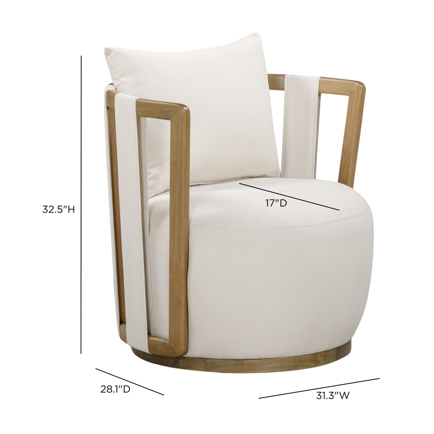 Paolo Cream Upcycled Basketweave Fabric Outdoor Accent Chair - Image 7